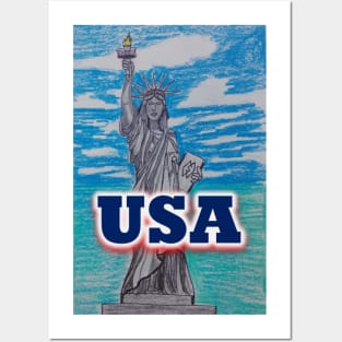 Lady Liberty and the USA Posters and Art